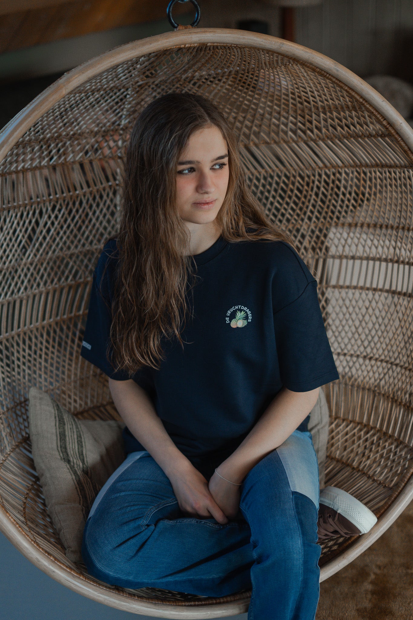 Vruchtdragers Oversized T-shirt Navy blue Sweaterstof