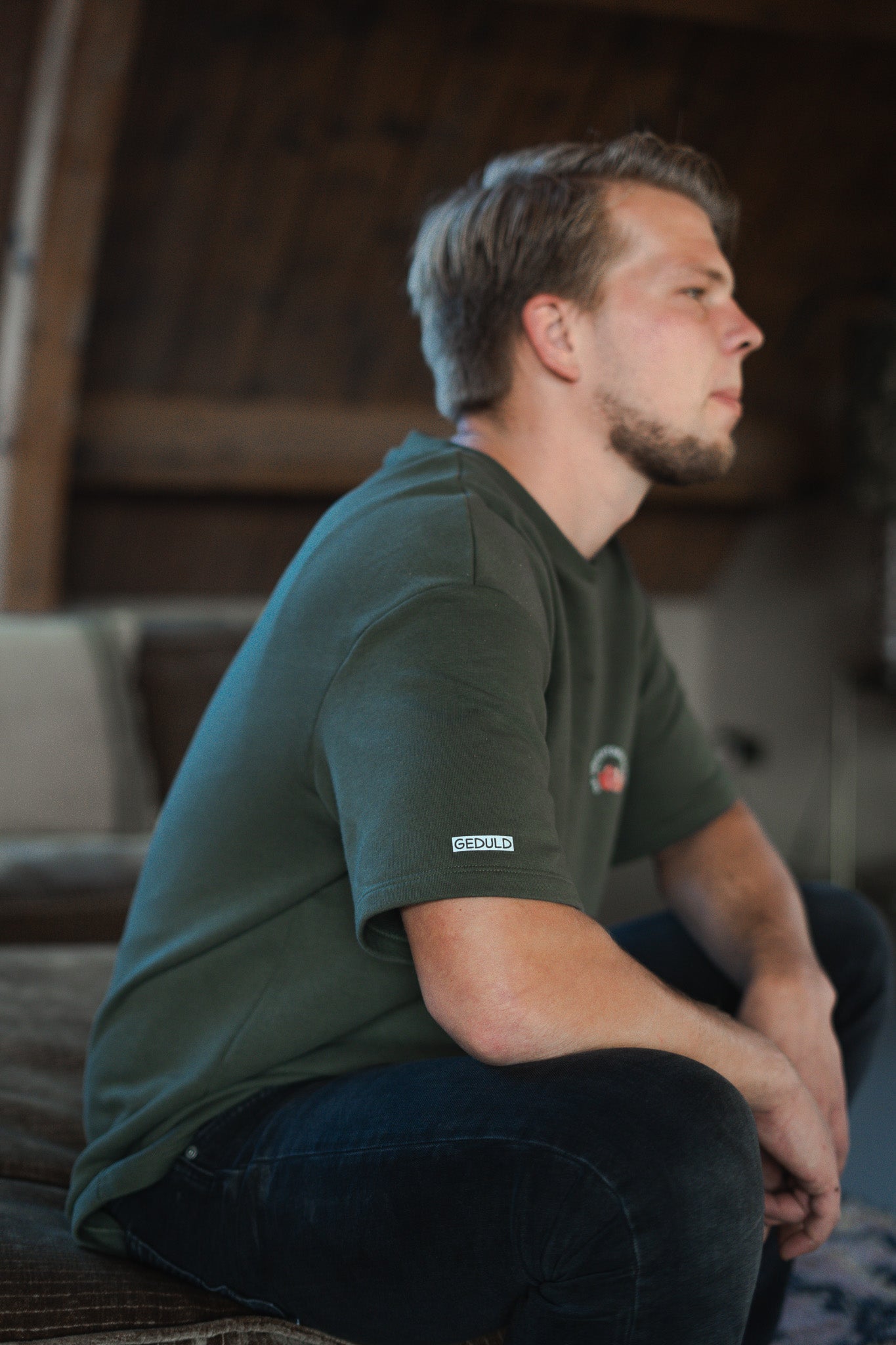 Vruchtdragers Oversized T-shirt Khaki green Sweaterstof