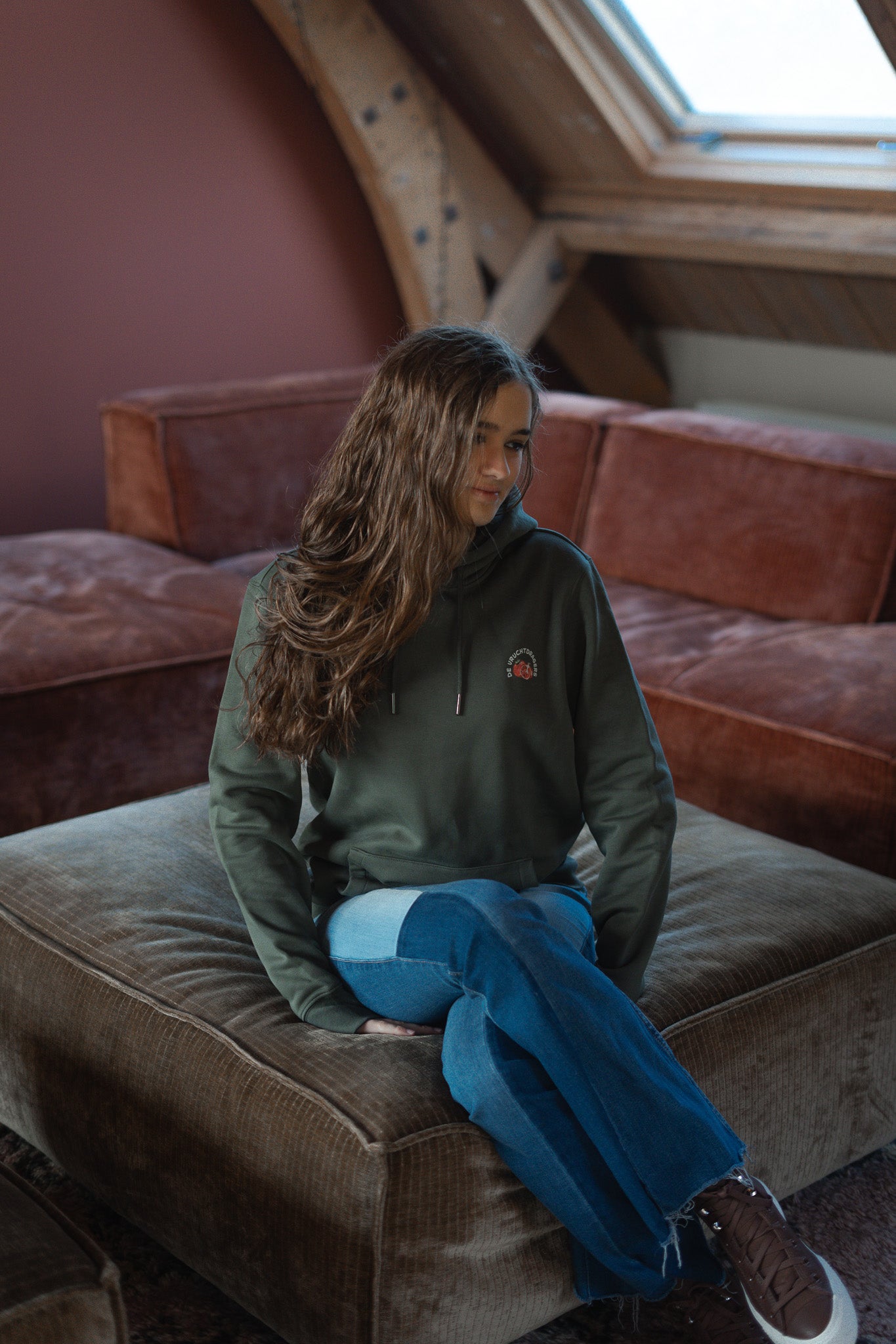 Vruchtdragers Hoodie Khaki green