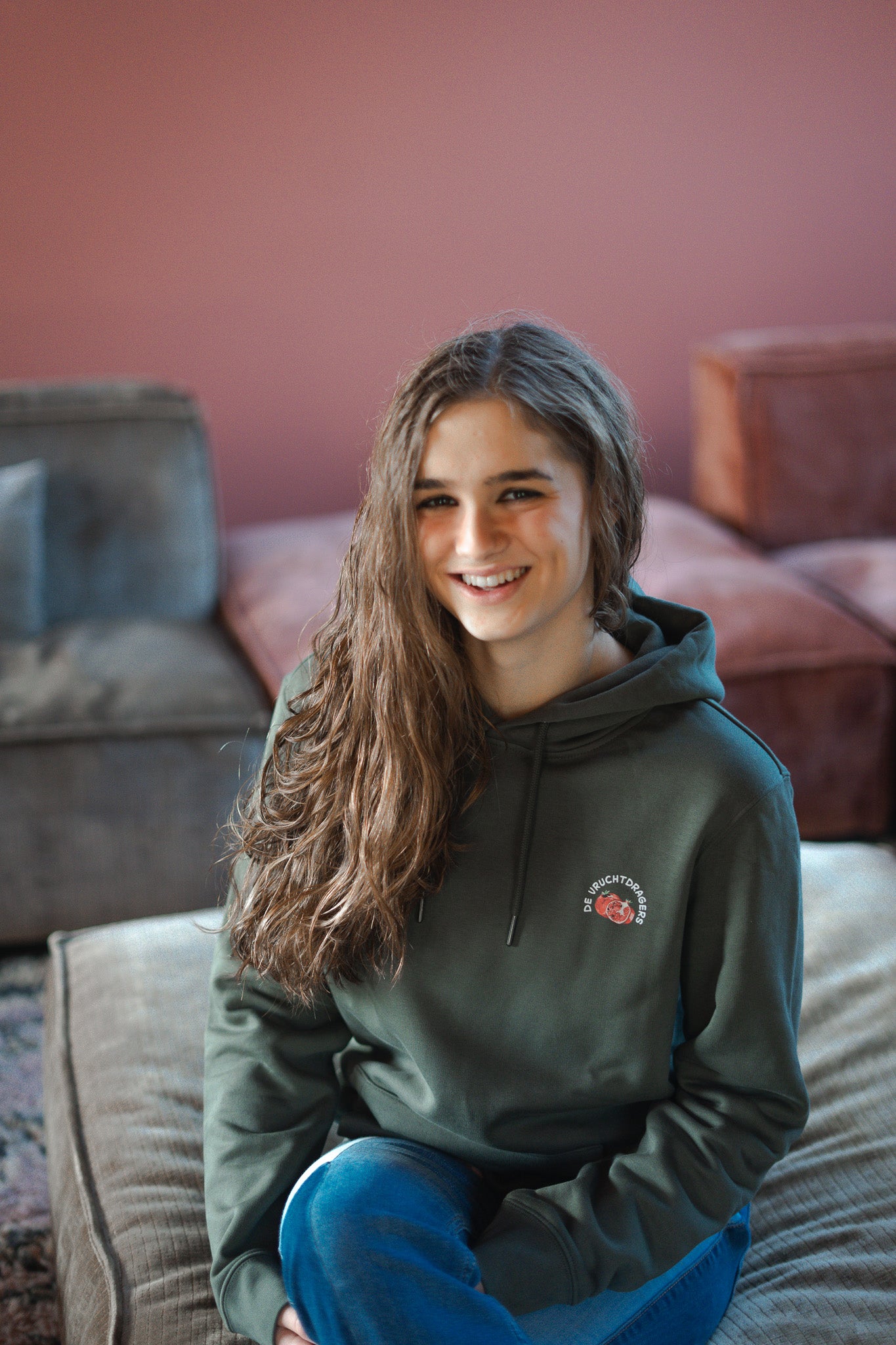 Vruchtdragers Hoodie Khaki green