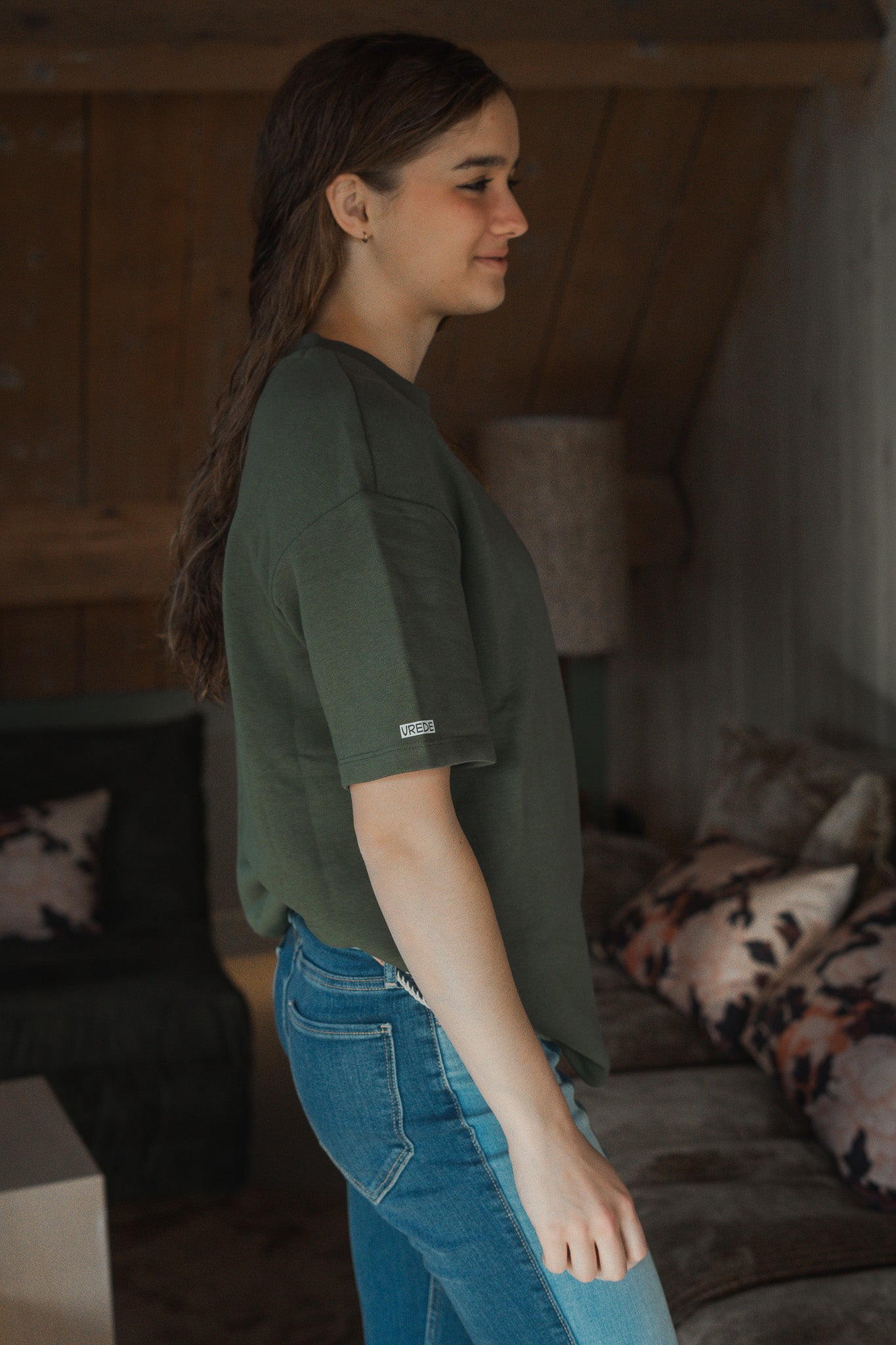 Vruchtdragers Oversized T-shirt Khaki green Sweaterstof