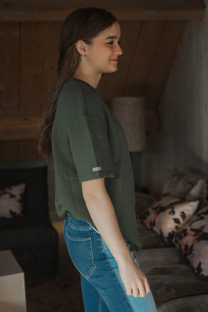 Vruchtdragers Oversized T-shirt Khaki green Sweaterstof